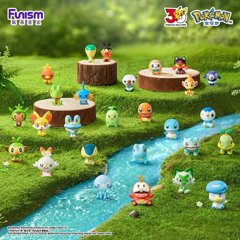 Pokemon 30th Palmsize Wonders First Partner Starter Series Blind Box - 1 Unidade Aleatória (3 Figuras)